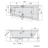 Polysan ANDRA R hydromasážní vana asymetrická 180 x 90 x 45 cm pravá Highline Hydro akrylát chrom bílá 78771.5010