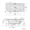 Polysan VIVA R hydromasážní vana asymetrická 175 x 80 x 47 cm pravá Attraction Hydro akrylát chrom 78119.3010