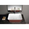 Polysan Banera Square umyvadlo na desku 50 x 36 cm bez otvoru pro baterii bez přepadu litý mramor bílá/hnědá mat 14596.72