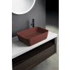 Polysan Banera Square umyvadlo na desku 50 x 36 cm bez otvoru pro baterii bez přepadu litý mramor hnědá mat 14596.71