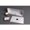 Polysan Banera Square umyvadlo na desku 50 x 36 cm bez otvoru pro baterii bez přepadu litý mramor bílá/antracit mat 14596.52