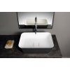 Polysan Banera Square umyvadlo na desku 50 x 36 cm bez otvoru pro baterii bez přepadu litý mramor bílá/antracit mat 14596.52