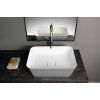 Polysan Banera Square umyvadlo na desku 50 x 36 cm bez otvoru pro baterii bez přepadu litý mramor bílá/šedá mat 14596.32