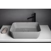 Polysan Banera Square umyvadlo na desku 50 x 36 cm bez otvoru pro baterii bez přepadu litý mramor šedá mat 14596.31